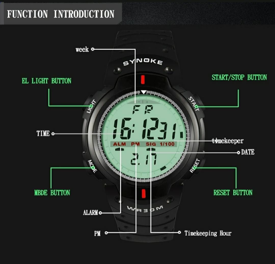 Чоловічий електронний годинник SYNOKE