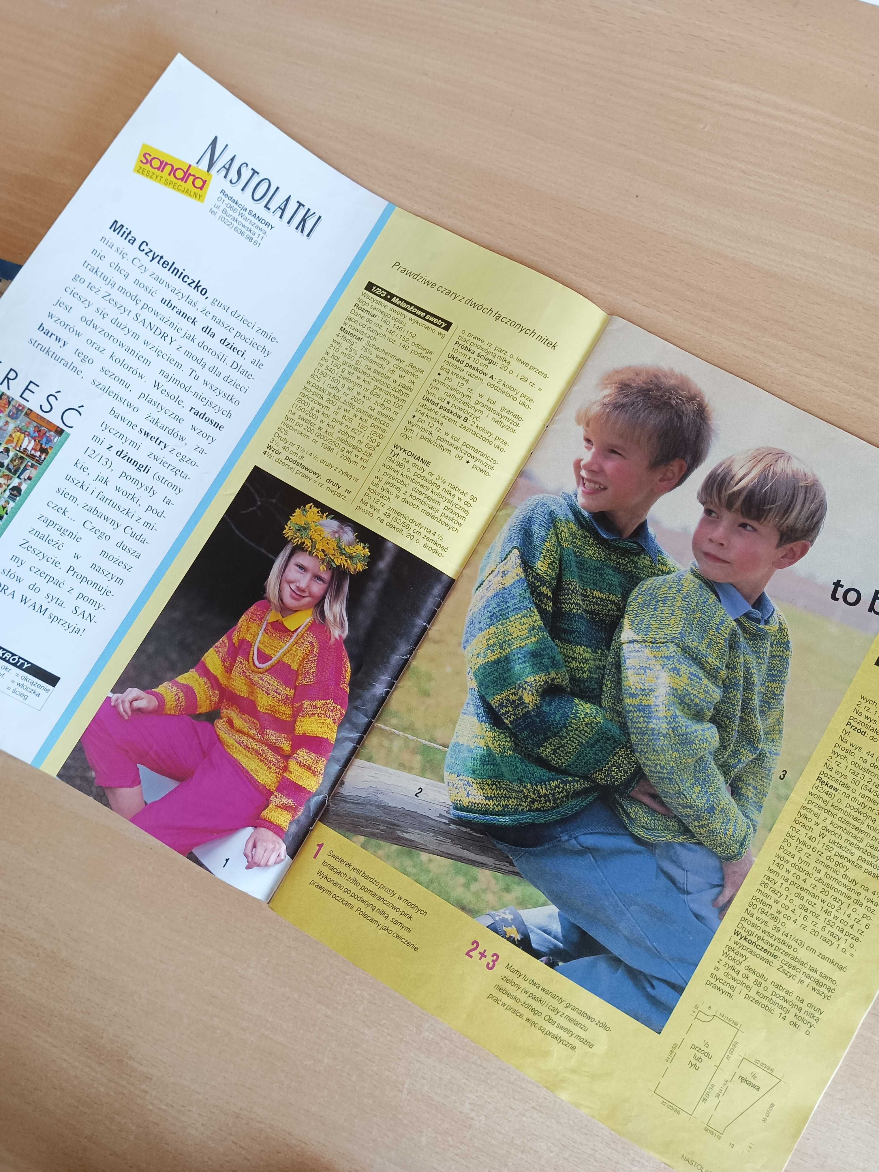 Nastolatki Własne dzianiny z 96 r. wyd.Sandra +gratis wzory na drutach