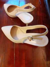 buty szpilki Jenny Fairy beżowy lakierowane