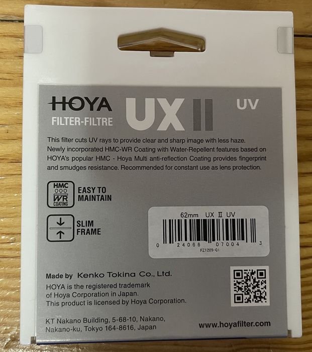 Filtr Hoya Filtr UX II UV 62mm Nowy Gwarancja