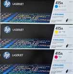 Oryginalne tonery HP415A niebieski,żółty,magenta W2031A, W2032A,W2033A