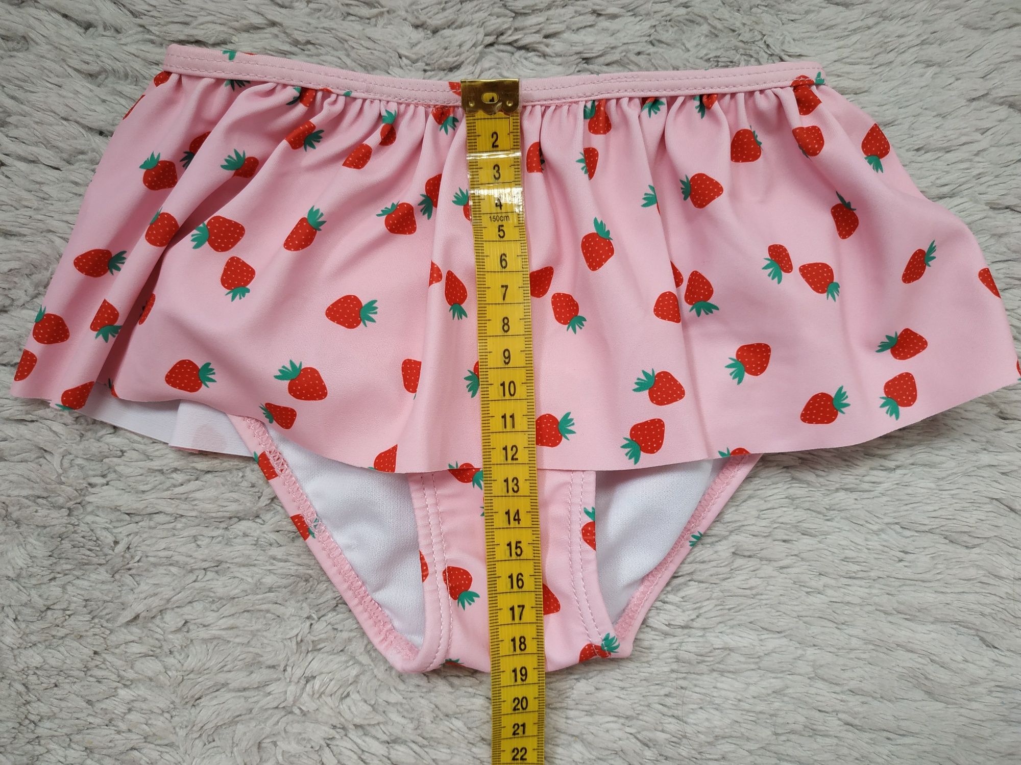 Nowy kostium kąpielowy/lato/falbanki/różowy/truskawki/KappAhl/r.98/104