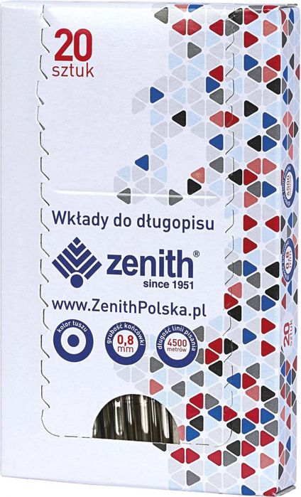Wkład do długopisu 4/20 niebieski (20szt) ZENITH ZENITH pudełko,6,