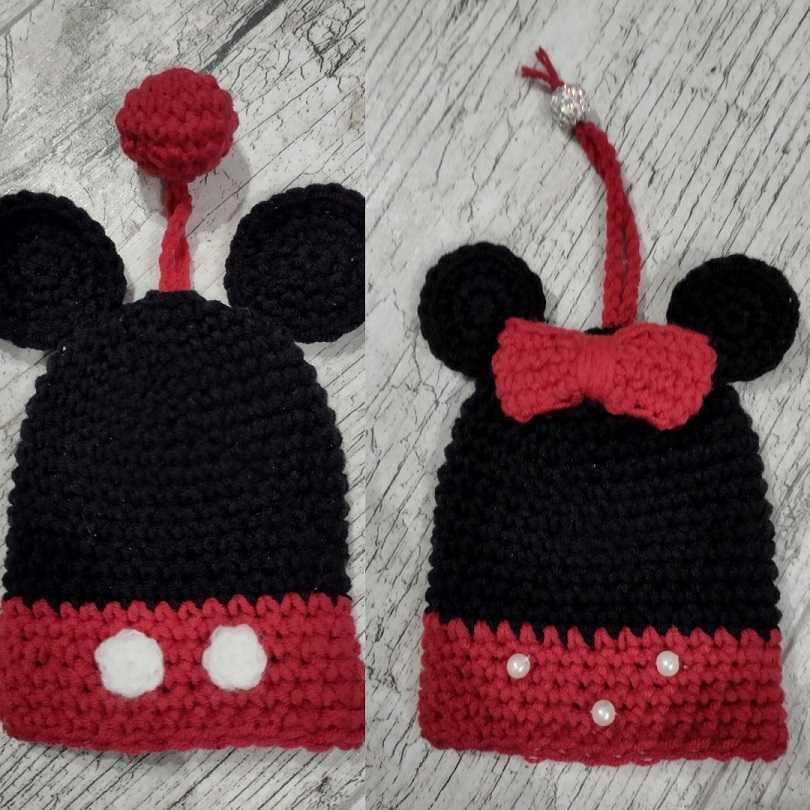 Etui na klucze dziergane szydełko Myszka Miki Myszka Minnie