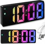 elektroniczny zegar budzik cyfrowy led kolorowy alarm
