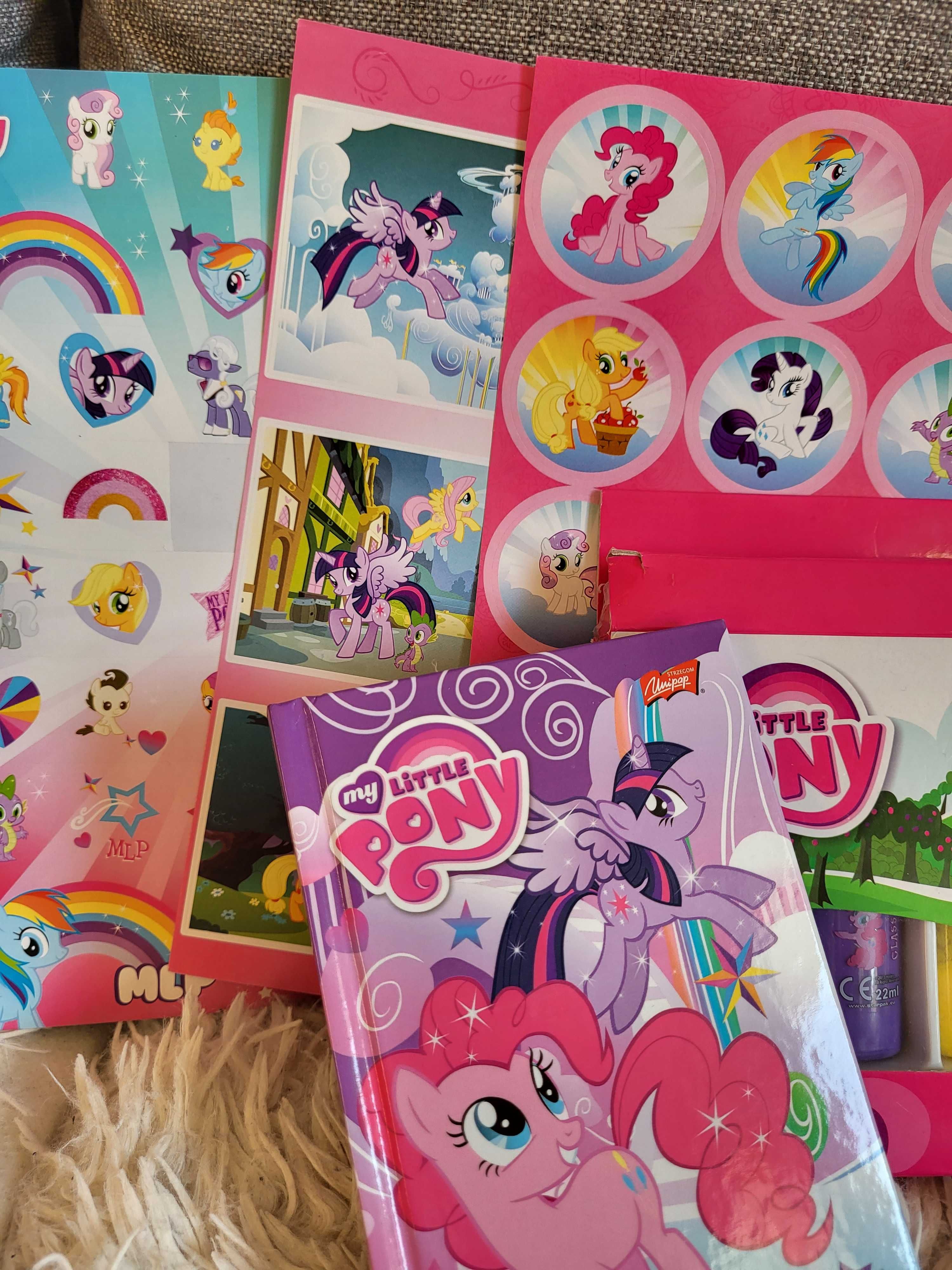 ZESTAW My little pony żele do robienia witraży notes NAKLEJKI