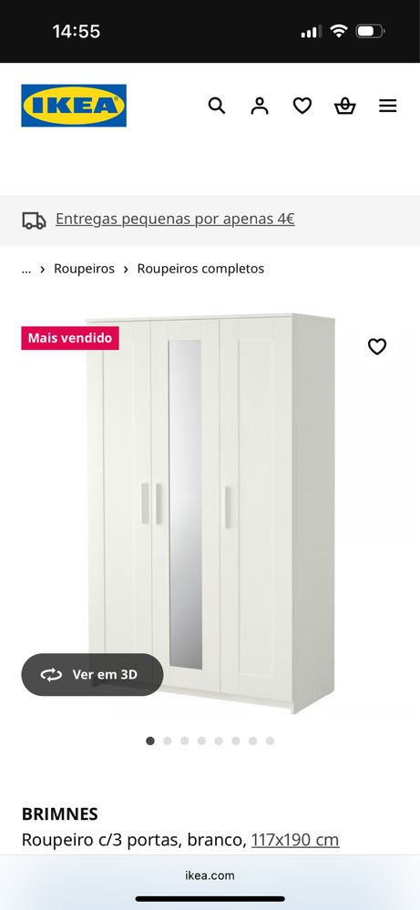 Roupeiro c/3 portas branco