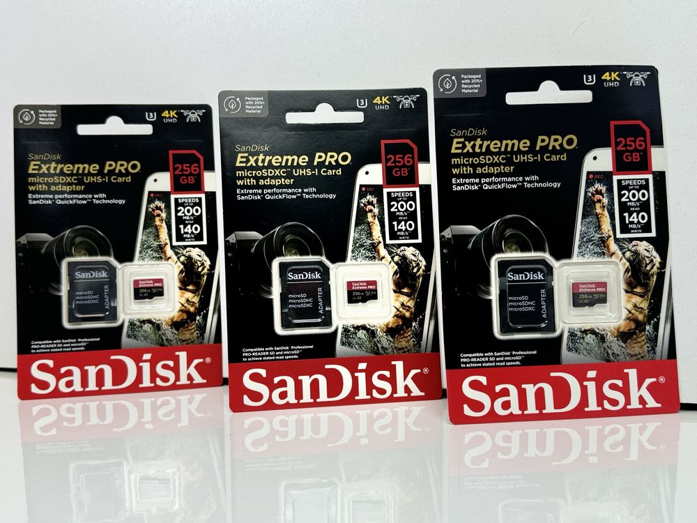 Карта пам'яті SanDisk Extreme Pro microSDXC 256GB UHS-T U3+ SD адаптер
