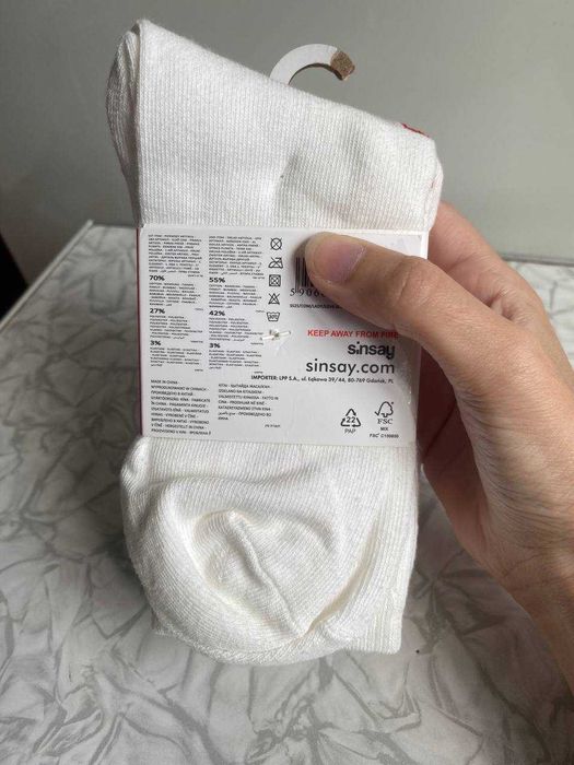 Білі жіночі шкарпетки набір 3 пари sinsay