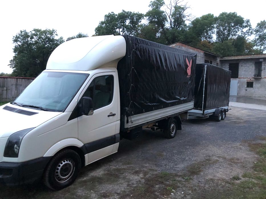 VW CRAFTER plandeka + przyczepa Gniotpol