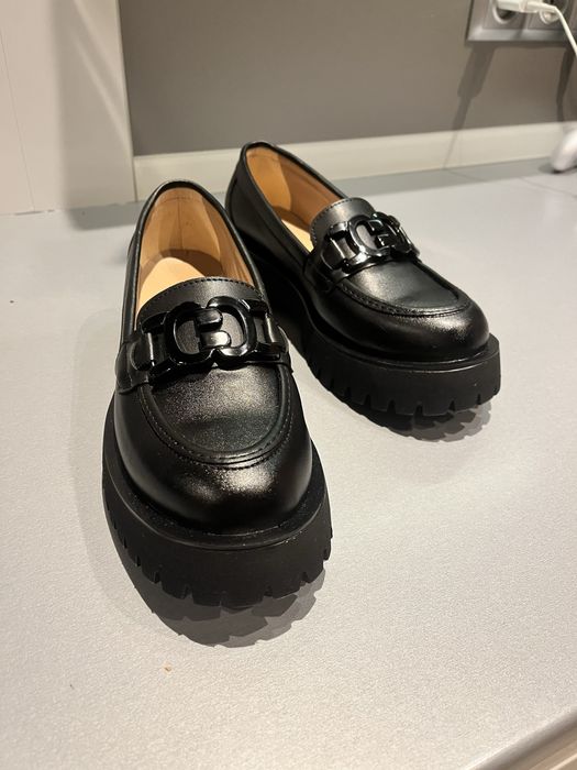 Mokasyny czarne eleganckie buty