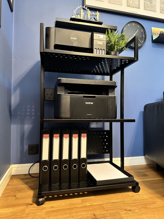 Szafka regał metalowy loft z kółkami na drukarkę segregacja
