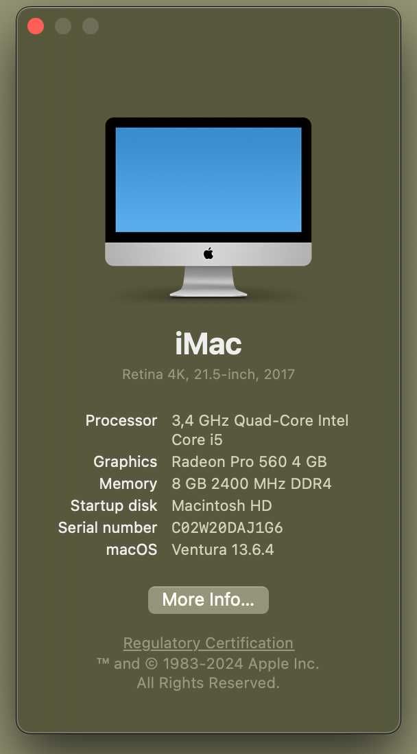 iMac (Retina 4K, 21,5 polegadas, 2017)