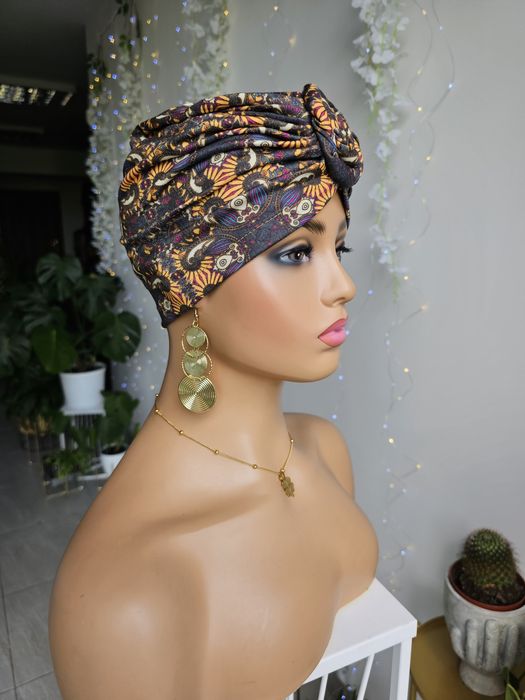 Turban czapka chustka na głowę w trakcie leczenia chemioterapii Soa