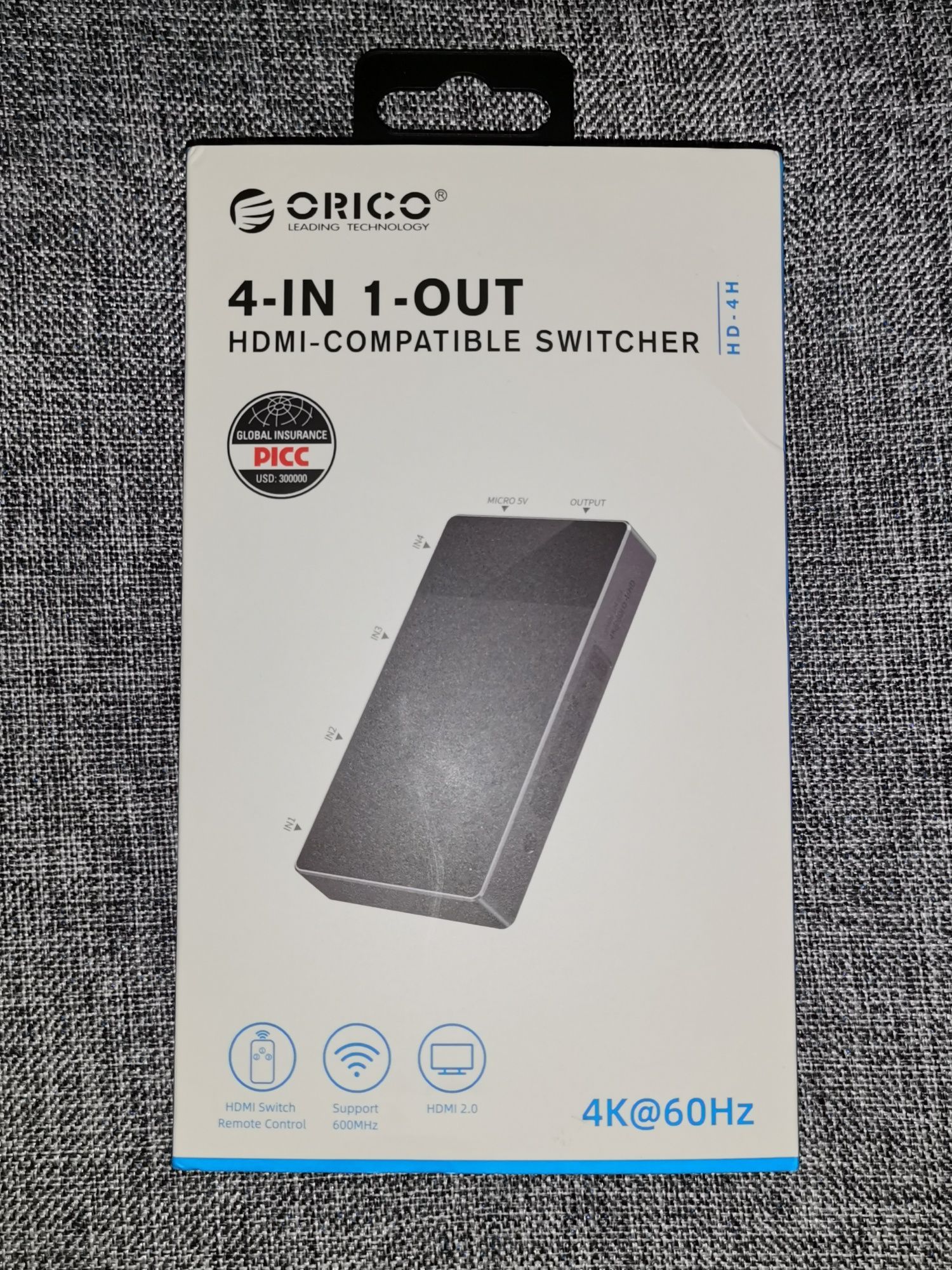 HDMI перемикач Orico 4K 60Hz 4-in-1