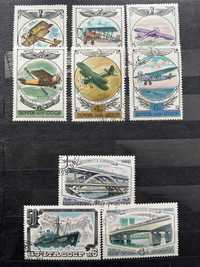 Samoloty CCCP znaczki pocztowe plus mosty i statek