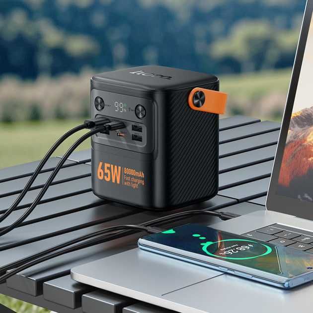 Повербанк для ноутбука HOCO J152 Pro 80000mAh 65W Швидка зарядка Black
