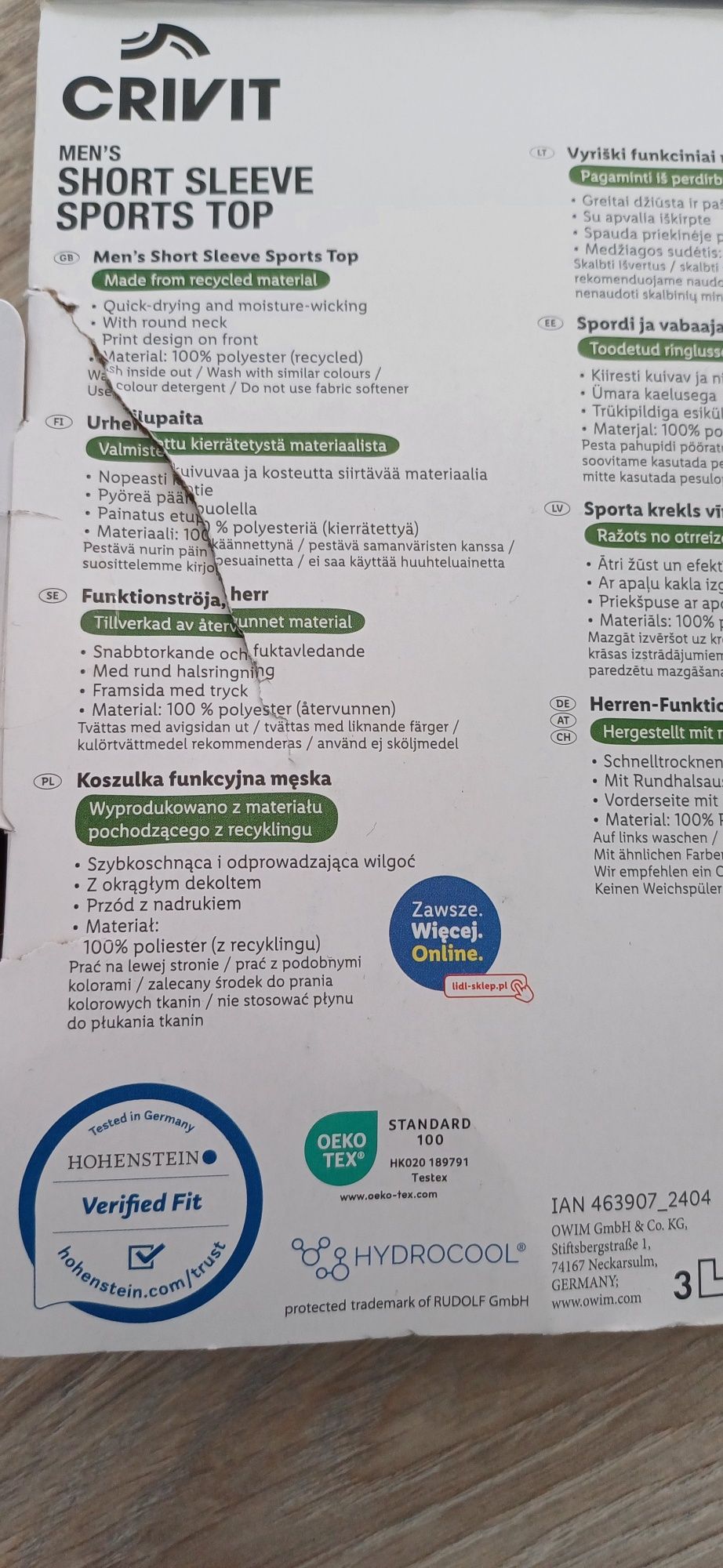 Koszulka funkcyjna męska M  -  nowa!