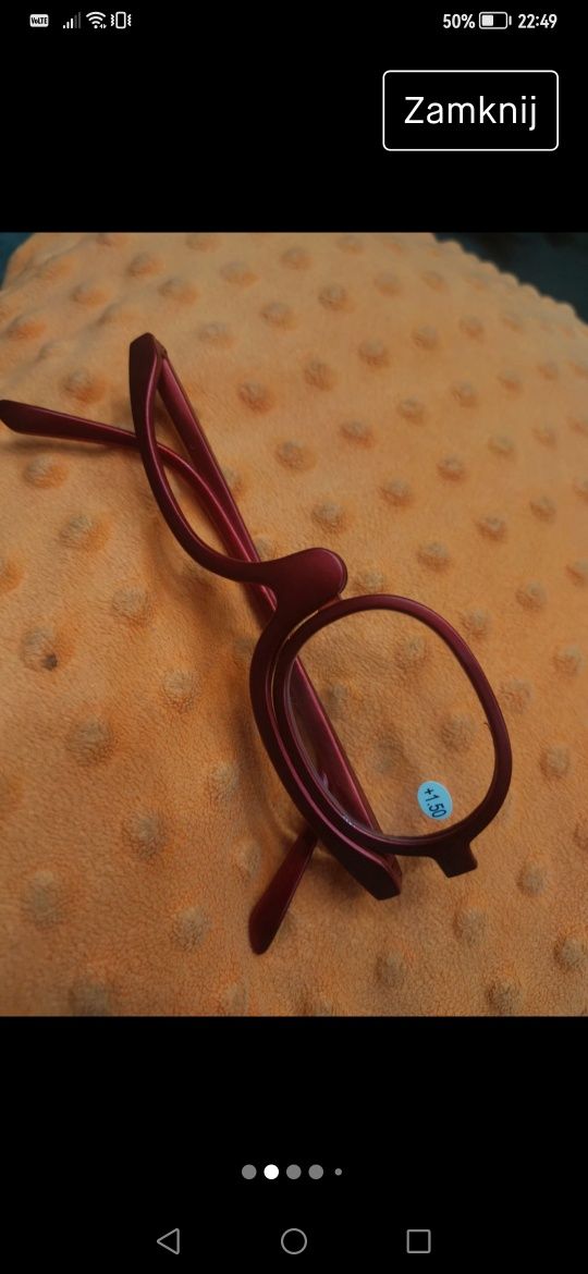 Okulary do makijażu + 1,5 okulary z jednym szkłem