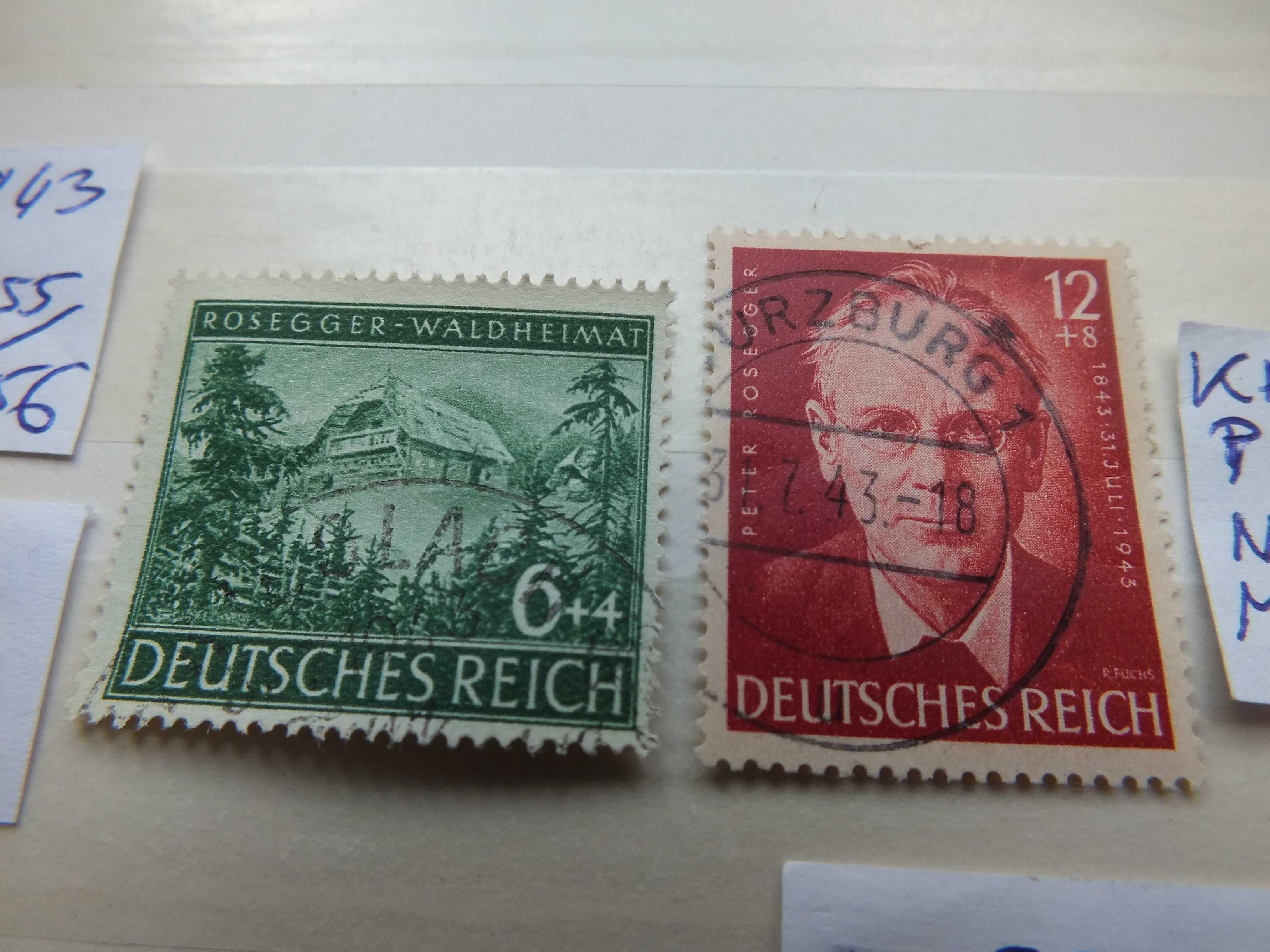 3szt. znaczki seria Mi854, Mi855 Niemcy 1943r. Rzesza kasowane DROŻSZE