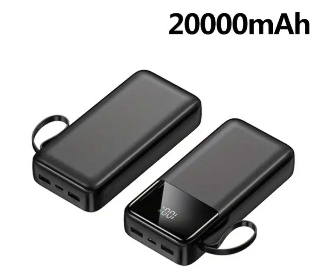 Bateria extra de 20 000 ma. Chega para carregar 3 telemóveis.