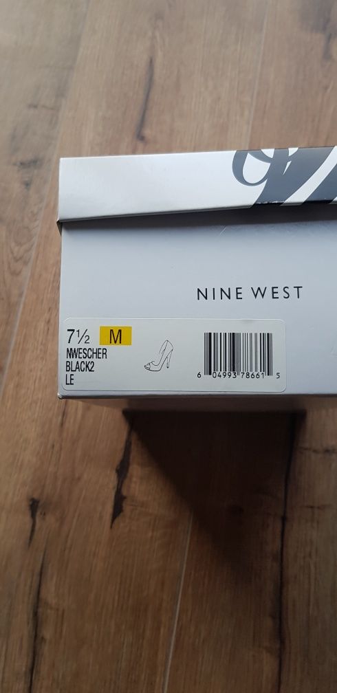 Czółenka NINE WEST czarne, skóra, rozmiar 37,5