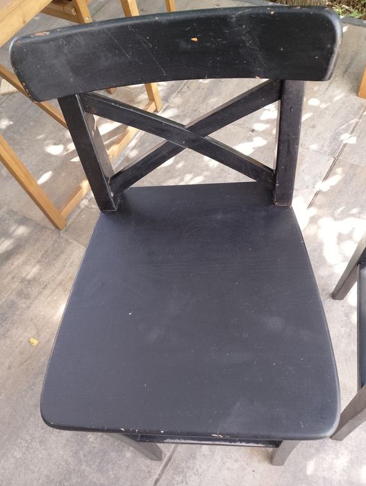 Zestaw 2x krzesło czarne drewniane krzesła Ingolf stołki barowe hokery