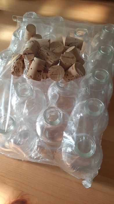 19 Frascos de Vidro 30 ml com Rolha de Cortiça