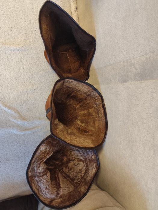 Kapelusz skórzany z korzucha z łatek typu żółwik