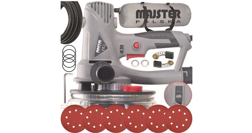 SZLIFIERKA do GIPSU GŁADZI Tynków Ścian Sufitów LED 1800W Tarcze Nowa