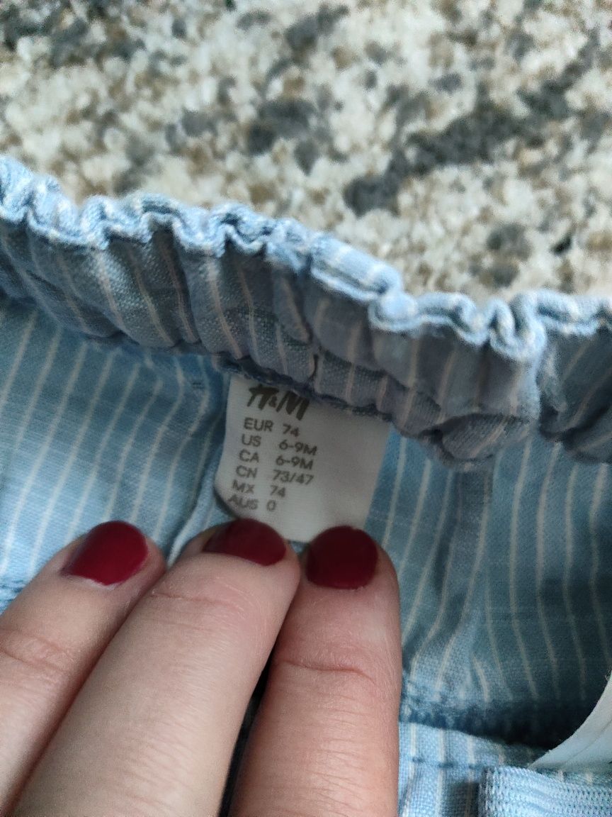 Cienkie spodnie dla maluszka H&M, rozmiar 74