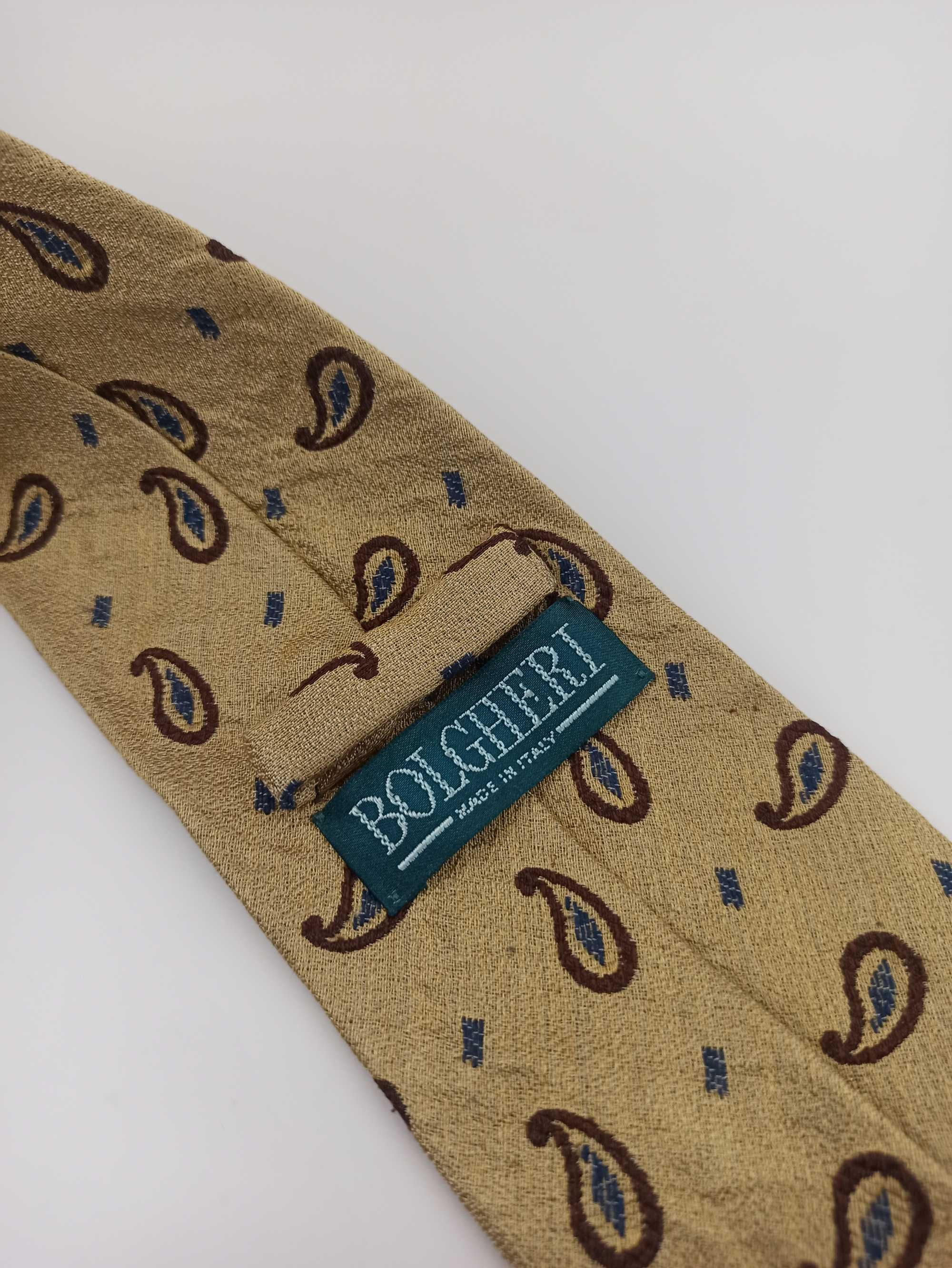 Bolgheri kremowy jedwabny krawat paisley