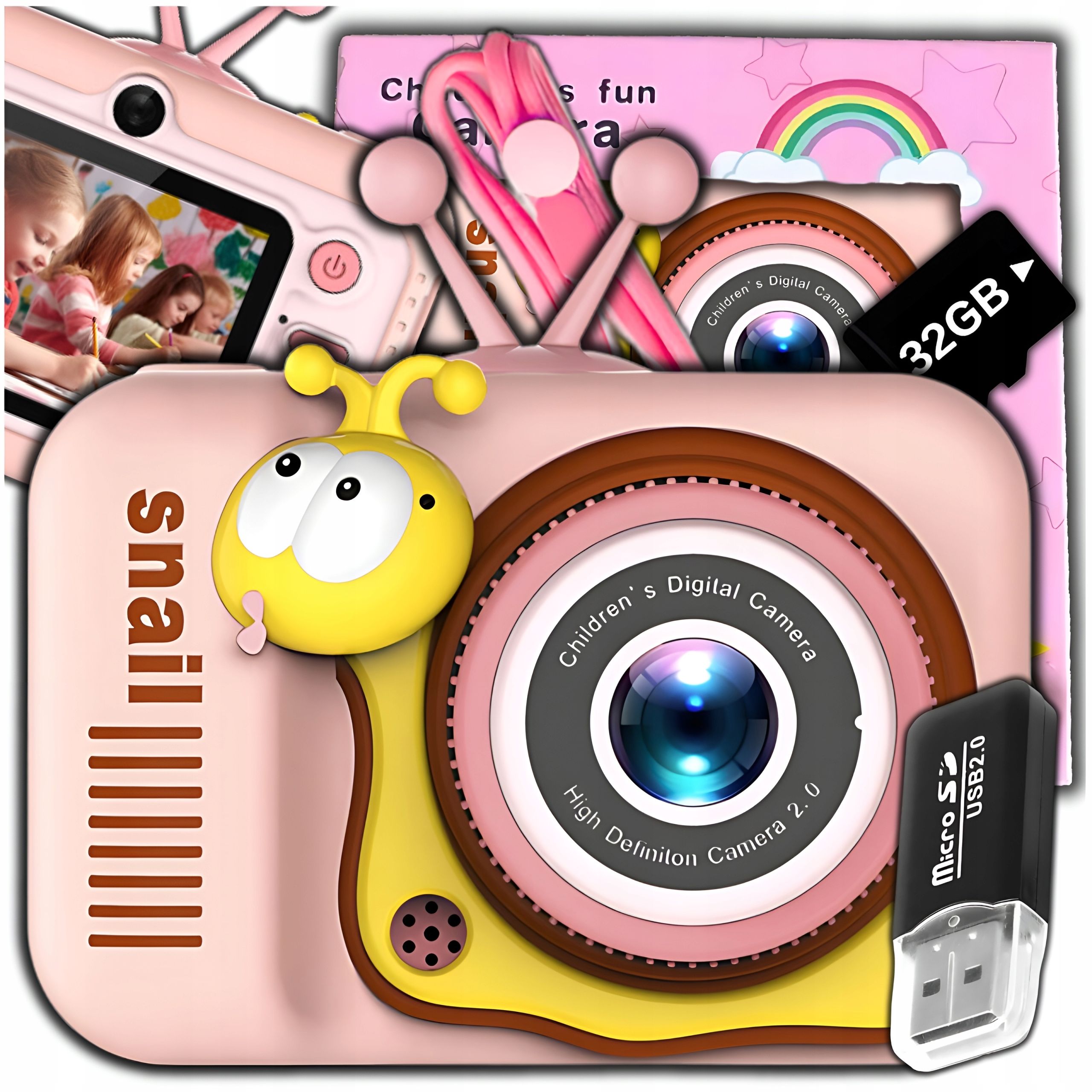 Aparat Cyfrowy Fotograficzny Dla Dzieci 40Mpx Kamera Gry + Karta 32Gb