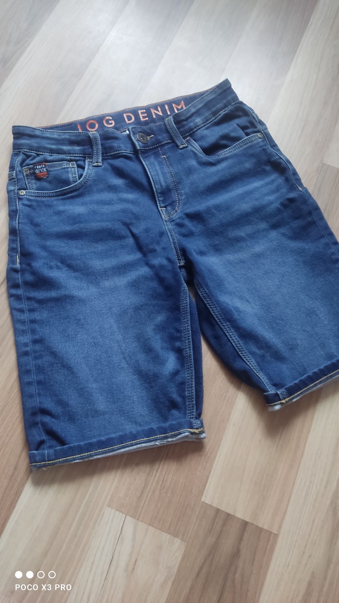 Spodenki 152 elastyczny jeans dla chłopca