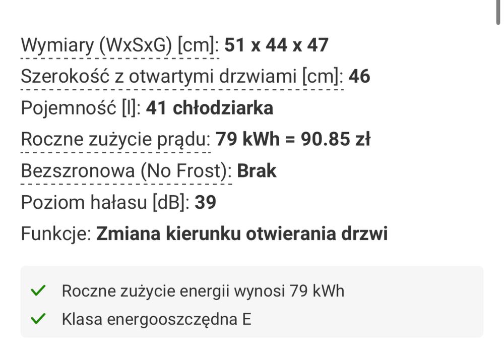 Lodówka mala firma MPM