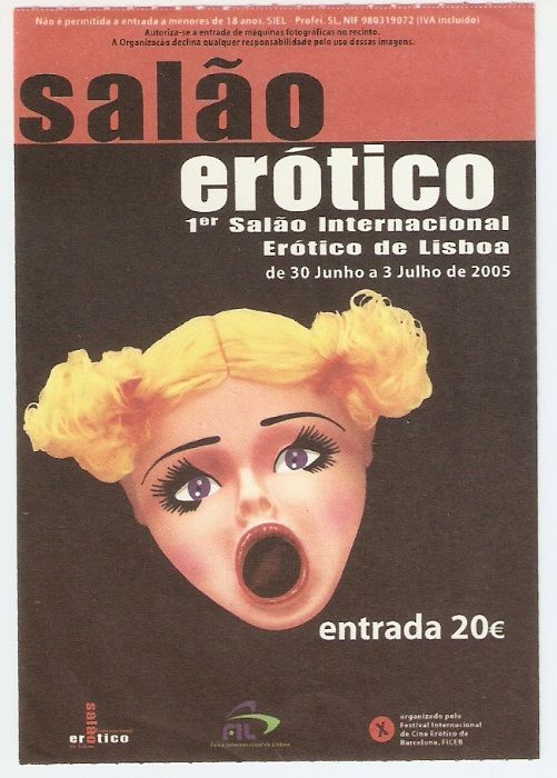 Bilhete do 1º Salão Erótico de Lisboa - 2005