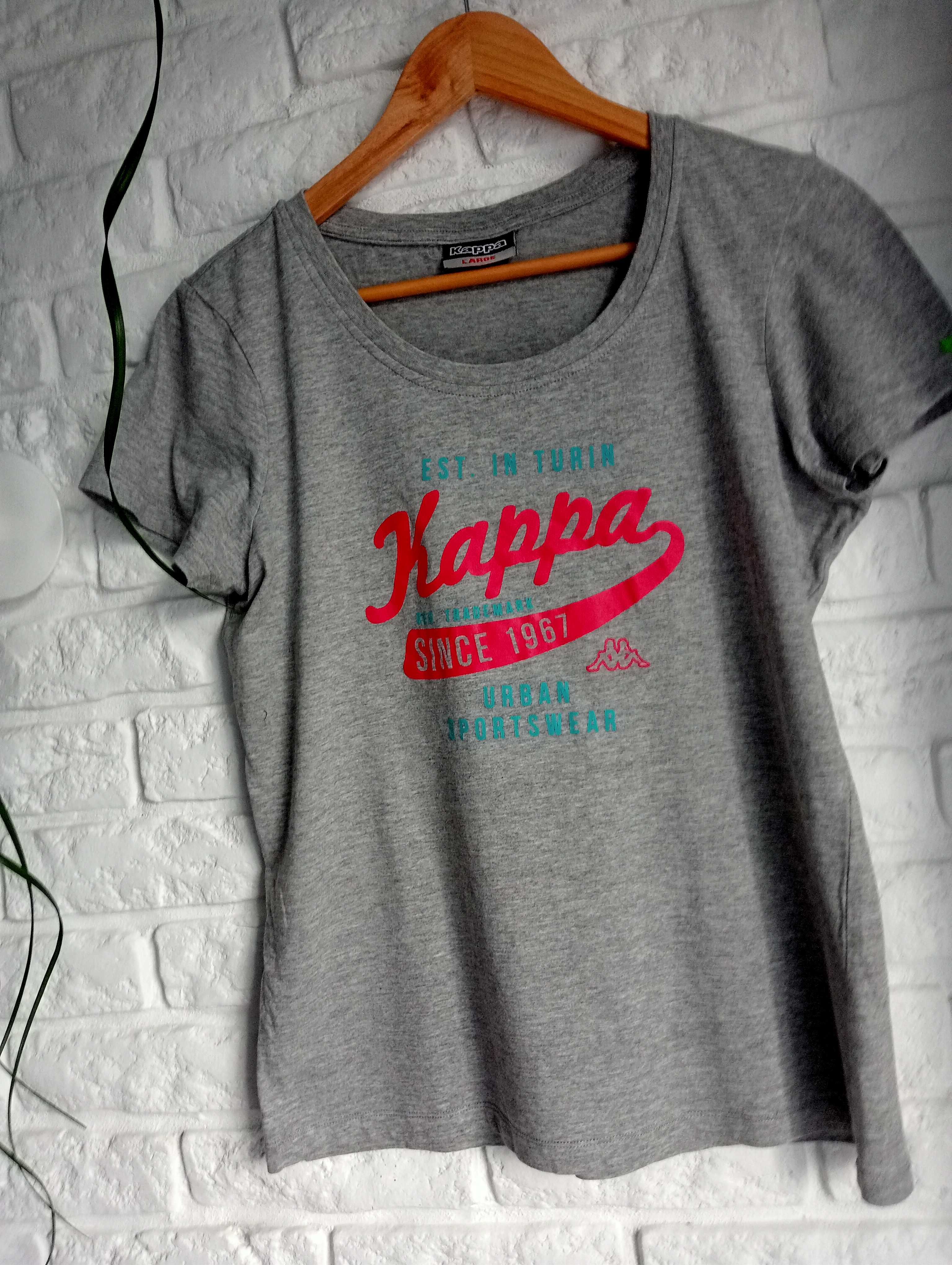 Kappa T-shirt damski szary, krótki rękaw L/40/12 Kappa