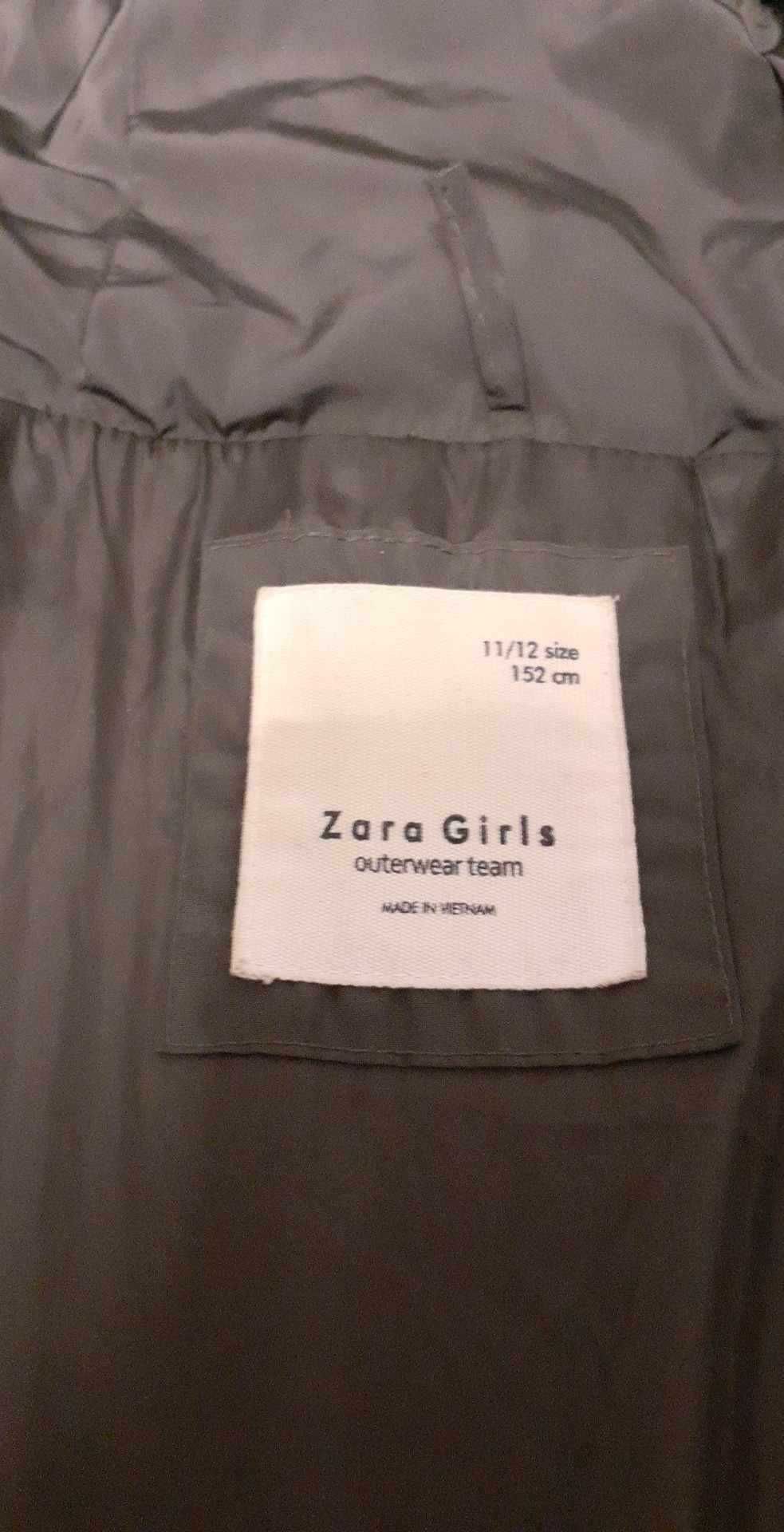 Kurtka zimowa długa parka ZARA GIRLS rozmiar 152 khaki używana