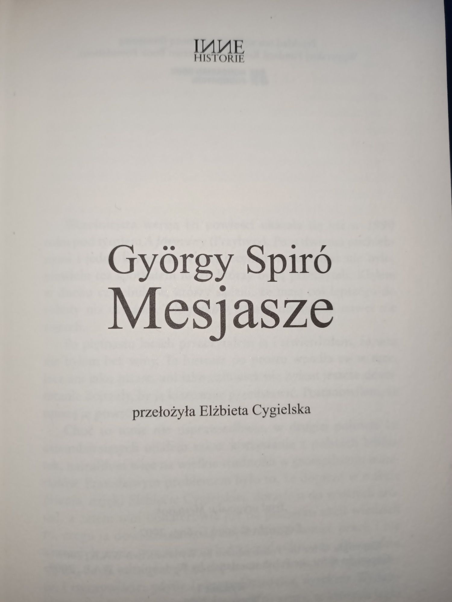 Mesjasze György Spiró twarda z obwolutą