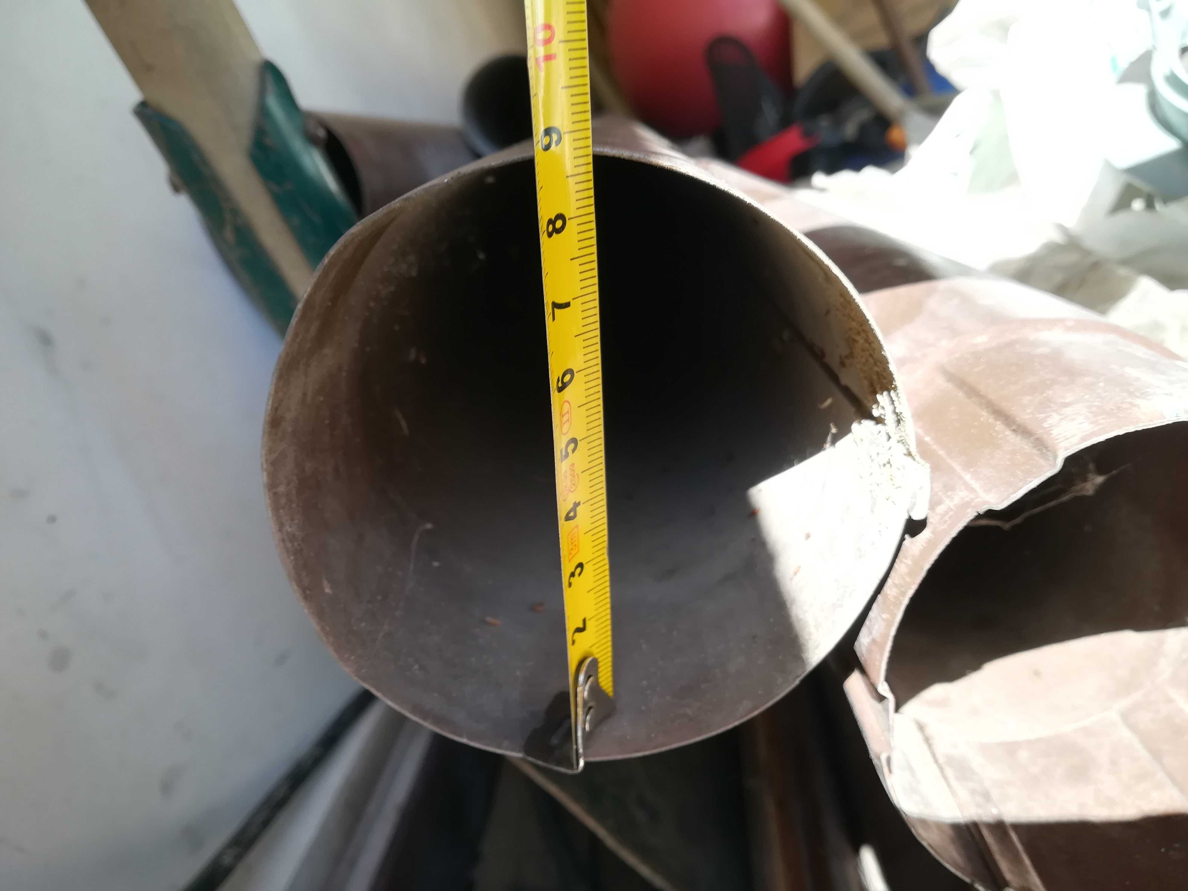Rynna spustowa 87mm Lindab, metalowa, brązowa 4m + 4szt Kraków