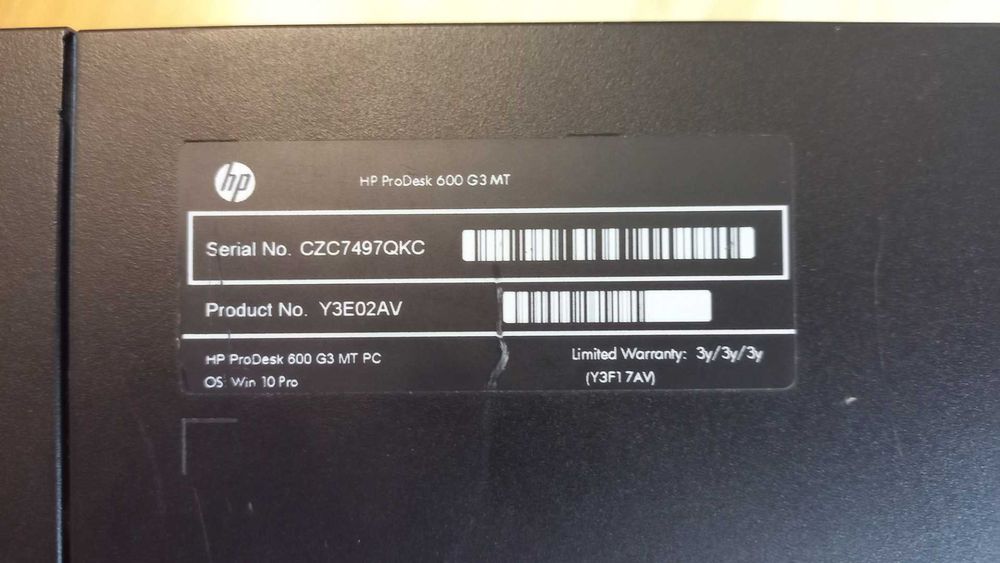 Komputer HP ProDesk 600 G3 MT i3-7100 3.9GHz/RAM 16GB/SSD 256GB Win10