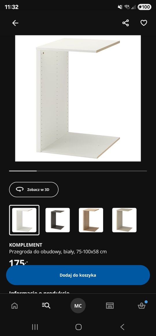 IKEA Komplement przegroda + szuflady