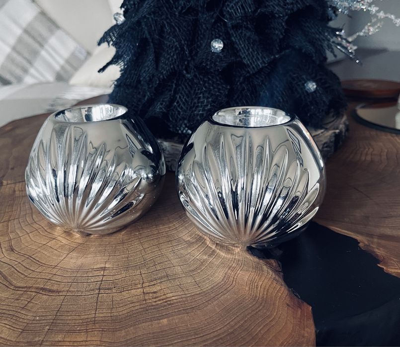 Świeczniki Home and You 2 szt srebrne