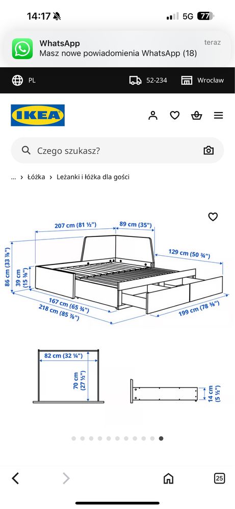 Łóżko rozkładane Flekke