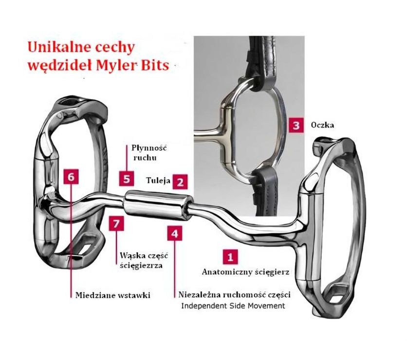 Wędzidło MYLER BITS 5,5 cali, 14 cm do stylu klasycznego i western.
