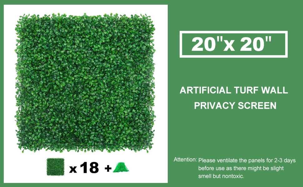 Plantas artificiais grama parede