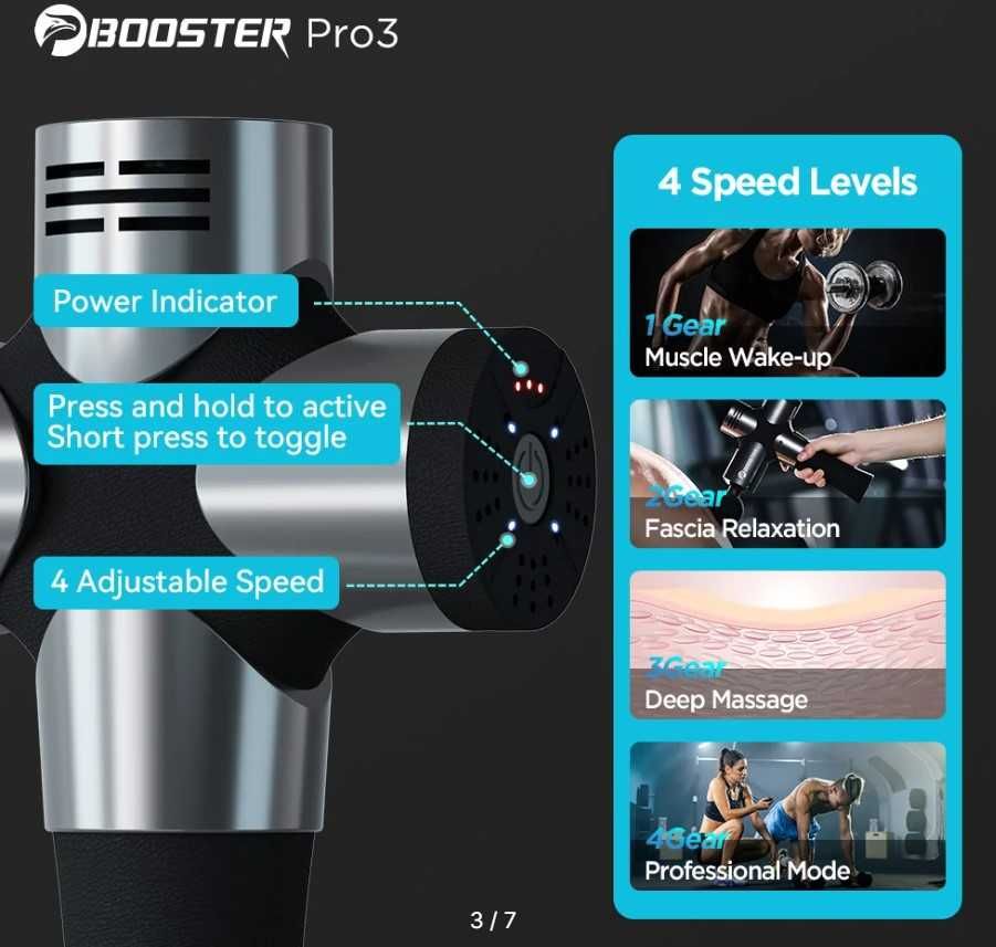 Массажер перкуссионный Booster Pro3 2400 мАh (Профессиональный)