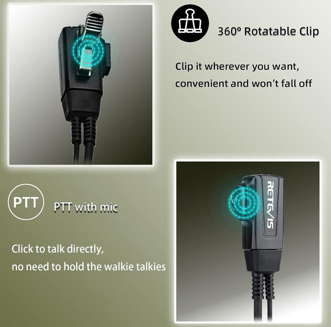 Retevis Słuchawka Walkie Talkie z mikrofonem