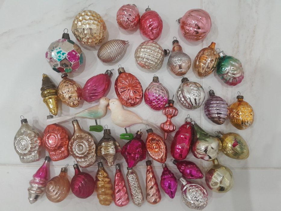 Бусы на елку Стеклярус Елочные игрушки СССР  новорічні іграшки