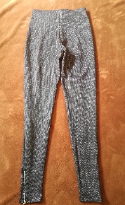 Szare eleganckie spodnie/ leginsy XS 34 F&F na jesień/ zimę